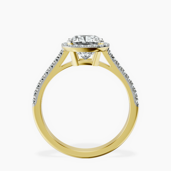 Glowing Globe Halo Lab Diamond Ring left view