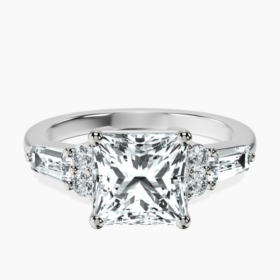 Helia Tapered Baguette Lab Diamond Ring front view