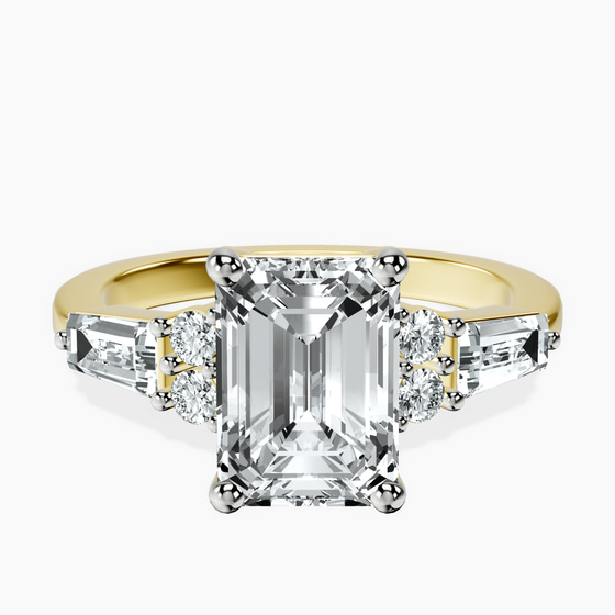 Helia Tapered Baguette Lab Diamond Ring front view