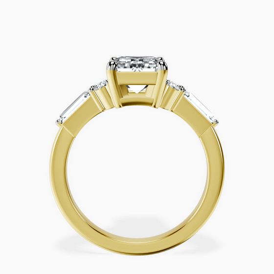 Helia Tapered Baguette Lab Diamond Ring left view