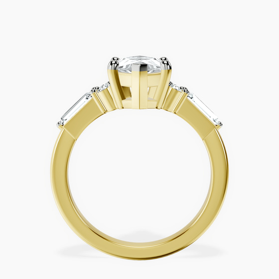 Helia Tapered Baguette Lab Diamond Ring left view