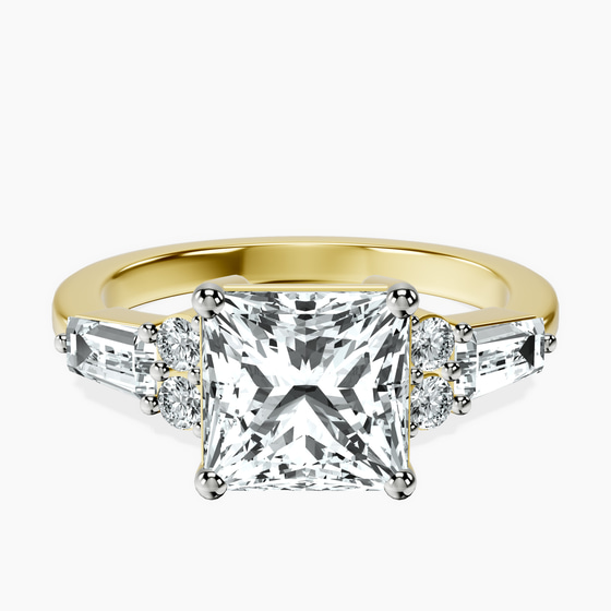 Helia Tapered Baguette Lab Diamond Ring front view
