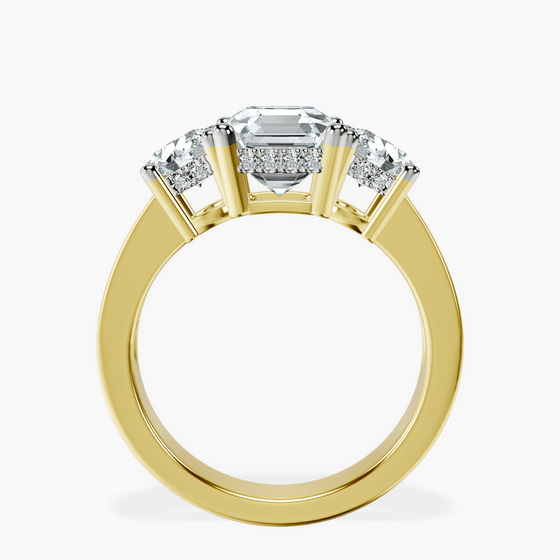 Desdemona Round Three Stone Lab Diamond Ring left view
