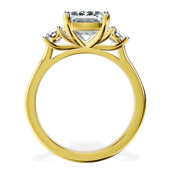 Evelina Round Three Stone Lab Diamond Ring top view