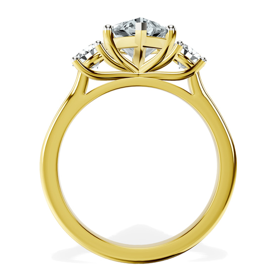 Evelina Round Three Stone Lab Diamond Ring top view