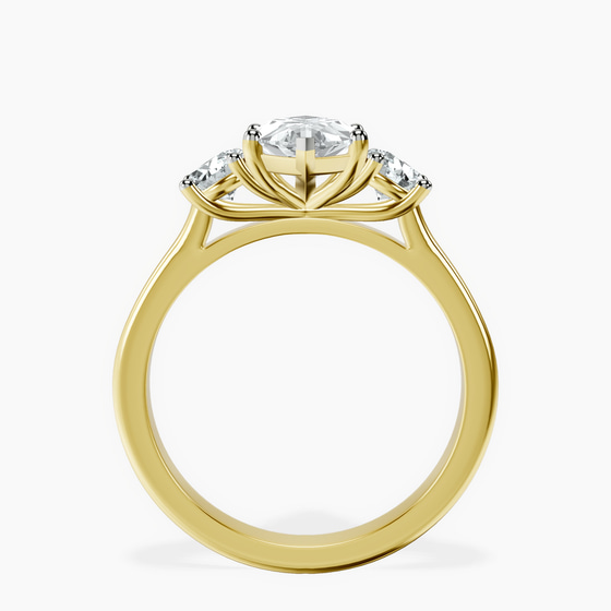 Evelina Round Three Stone Lab Diamond Ring top view