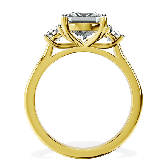 Evelina Round Three Stone Lab Diamond Ring top view