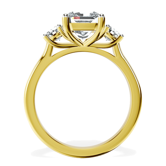 Evelina Round Three Stone Lab Diamond Ring top view