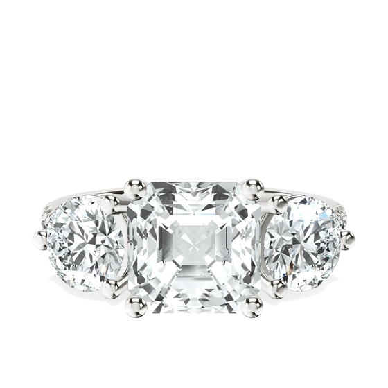 Artemis Round Three Stone Lab Diamond Ring front view