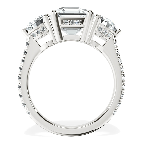 Artemis Round Three Stone Lab Diamond Ring top view