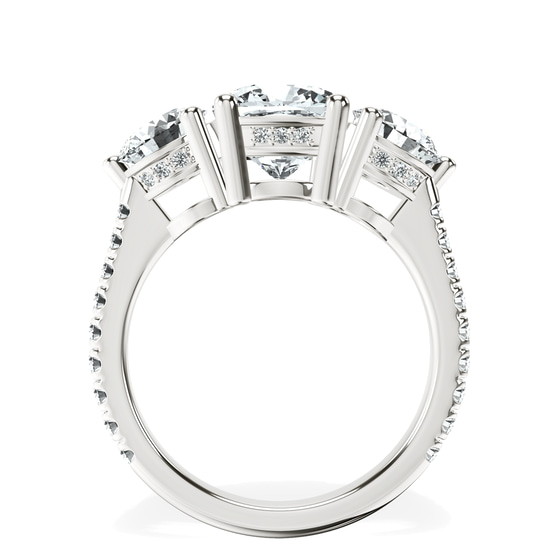 Artemis Round Three Stone Lab Diamond Ring top view