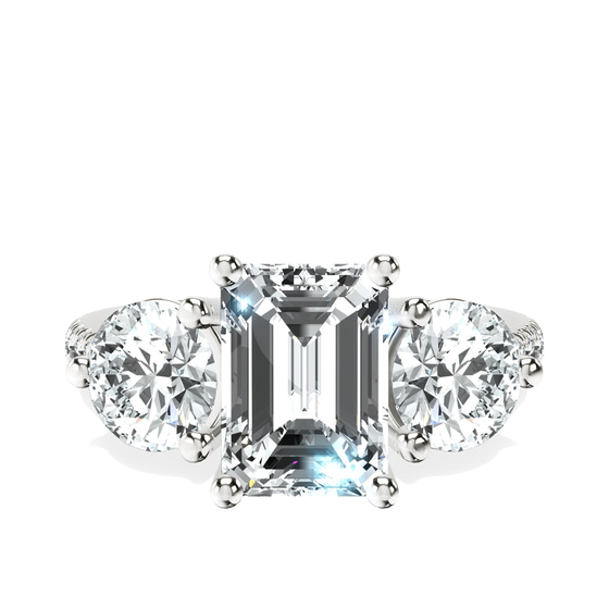 Artemis Round Three Stone Lab Diamond Ring front view