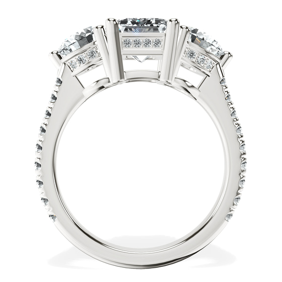 Artemis Round Three Stone Lab Diamond Ring top view