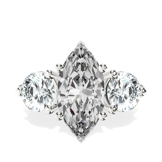 Artemis Round Three Stone Lab Diamond Ring front view
