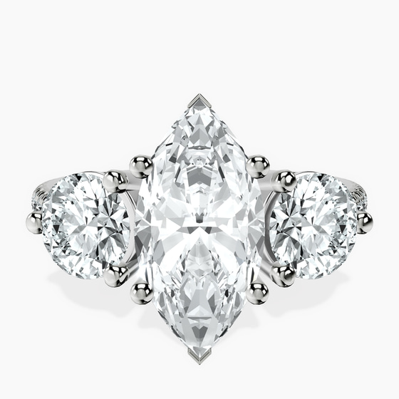 Artemis Round Three Stone Lab Diamond Ring front view