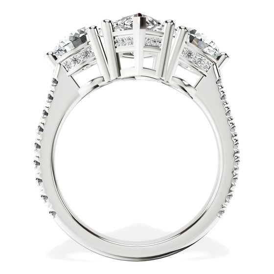 Artemis Round Three Stone Lab Diamond Ring top view