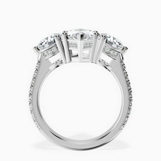 Artemis Round Three Stone Lab Diamond Ring top view