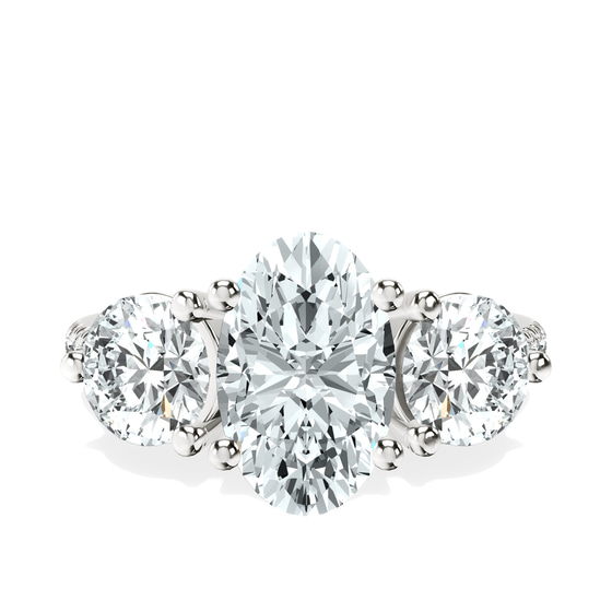 Artemis Round Three Stone Lab Diamond Ring front view