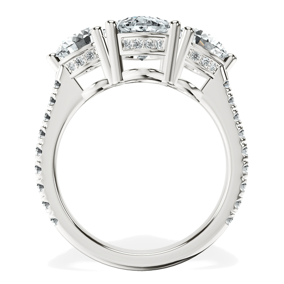 Artemis Round Three Stone Lab Diamond Ring top view