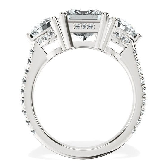 Artemis Round Three Stone Lab Diamond Ring top view