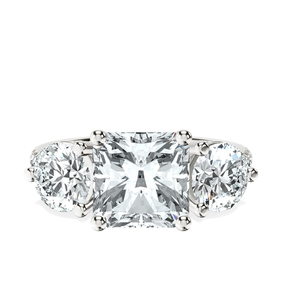 Artemis Round Three Stone Lab Diamond Ring front view