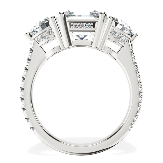 Artemis Round Three Stone Lab Diamond Ring top view