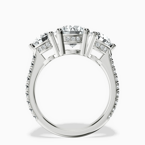 Artemis Round Three Stone Lab Diamond Ring top view
