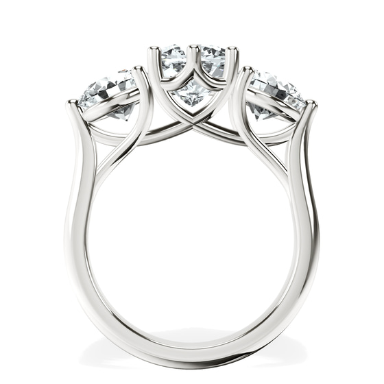 Estella Round Three Stone Lab Diamond Ring top view