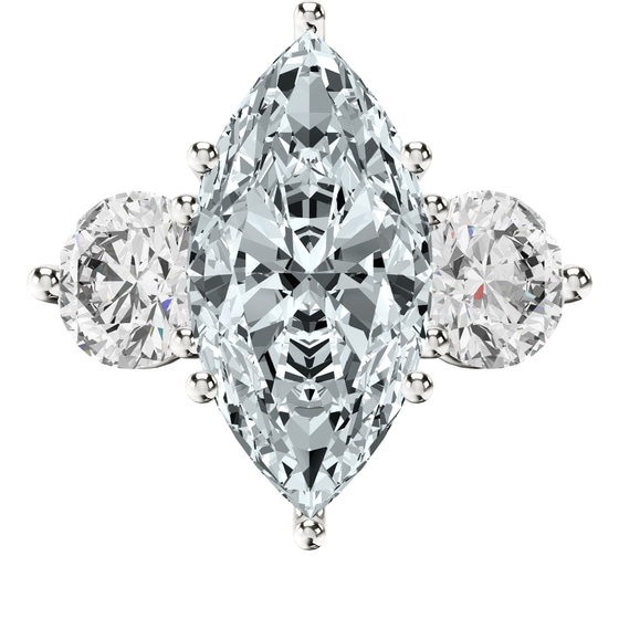 Estella Round Three Stone Lab Diamond Ring front view