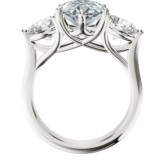 Estella Round Three Stone Lab Diamond Ring top view