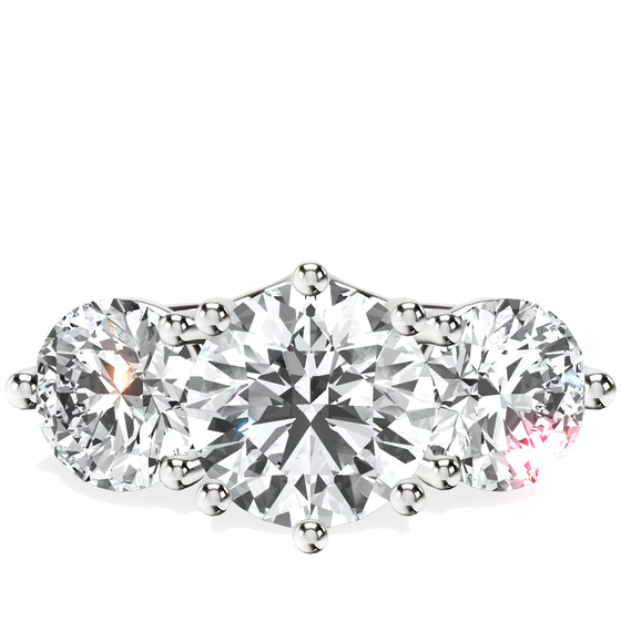 Estella Round Three Stone Lab Diamond Ring front view