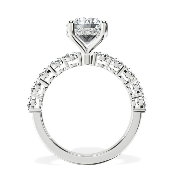 Elinor Side Round Lab Diamond Ring top view