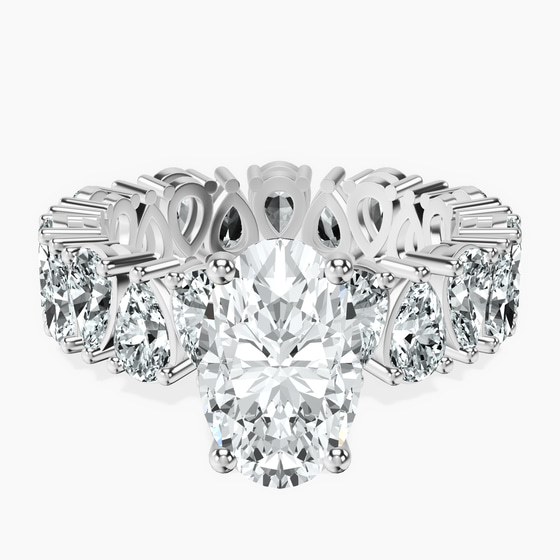 Cordelia Side Pear Lab Diamond Ring front view