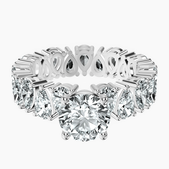 Cordelia Side Pear Lab Diamond Ring front view