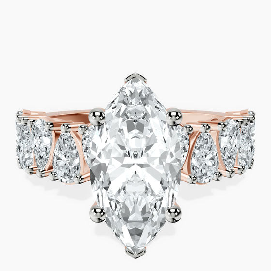 Adeline Side Pear Lab Diamond Ring front view