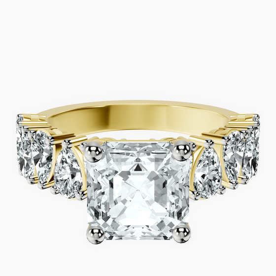 Adeline Side Pear Lab Diamond Ring front view