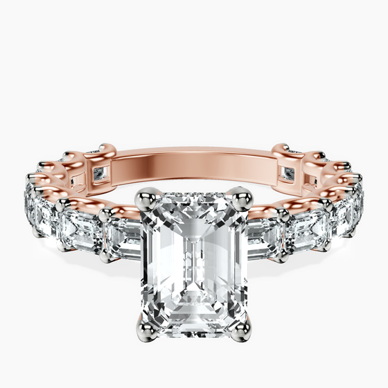 Giselle Side Emerald Lab Diamond Ring front view