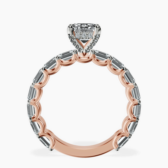 Giselle Side Emerald Lab Diamond Ring left view