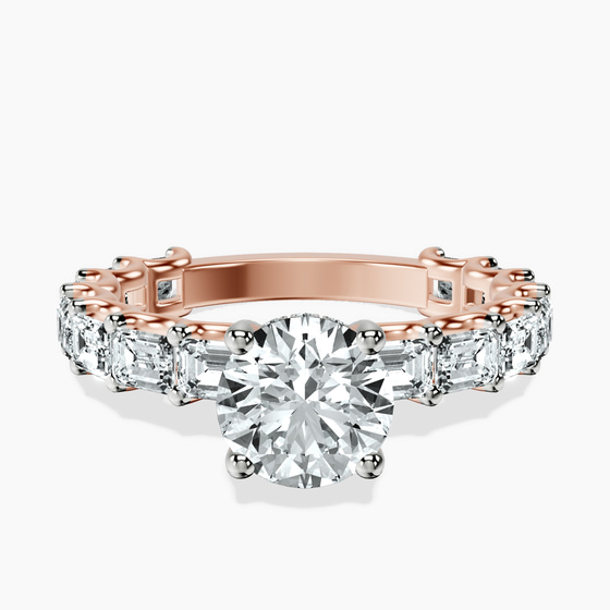 Giselle Side Emerald Lab Diamond Ring front view