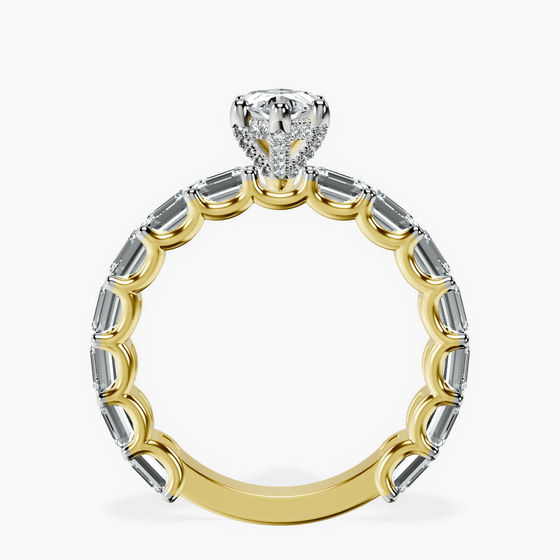 Giselle Side Emerald Lab Diamond Ring left view