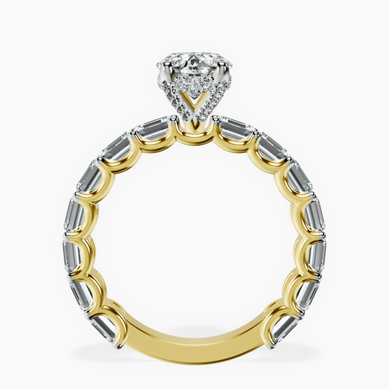 Giselle Side Emerald Lab Diamond Ring left view