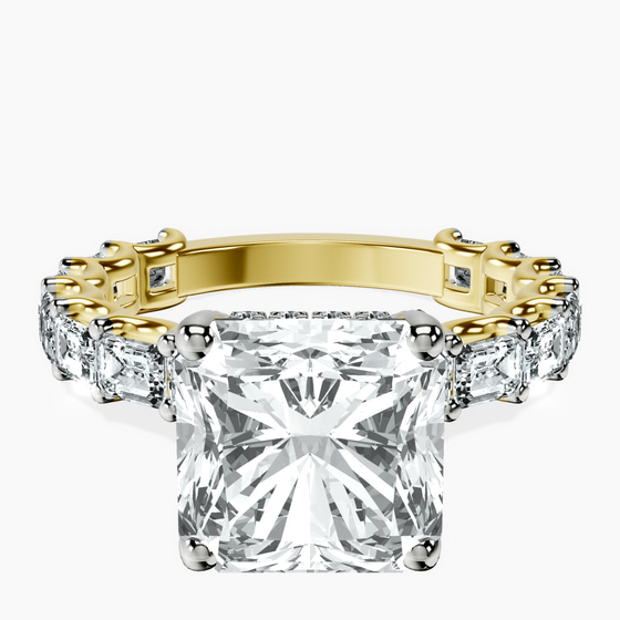 Giselle Side Emerald Lab Diamond Ring front view