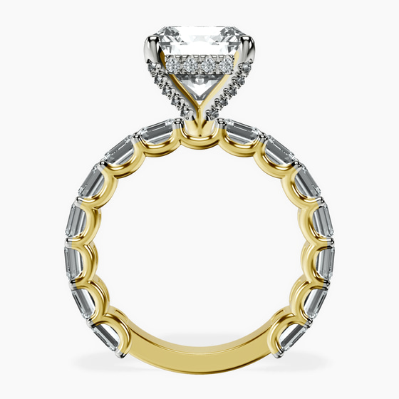 Giselle Side Emerald Lab Diamond Ring left view