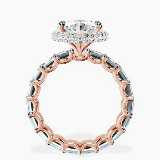 Amaryllis Side Emerald Lab Diamond Ring left view