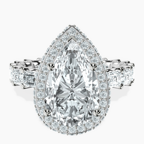 Amaryllis Side Emerald Lab Diamond Ring front view