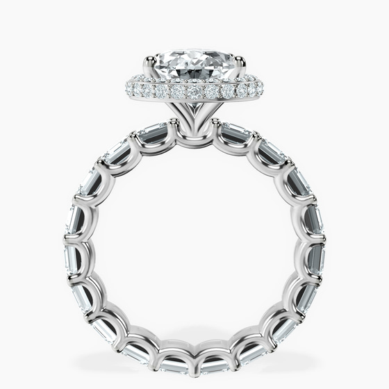 Amaryllis Side Emerald Lab Diamond Ring left view