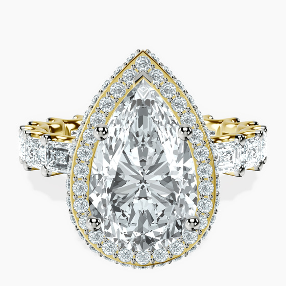 Amaryllis Side Emerald Lab Diamond Ring front view