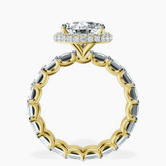 Amaryllis Side Emerald Lab Diamond Ring left view