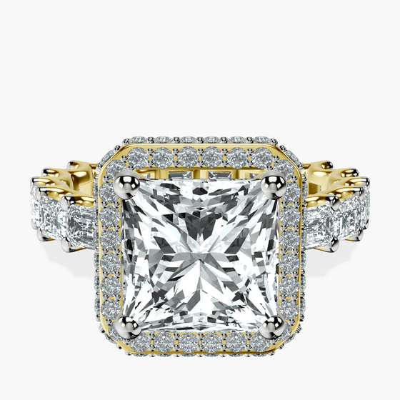 Amaryllis Side Emerald Lab Diamond Ring front view
