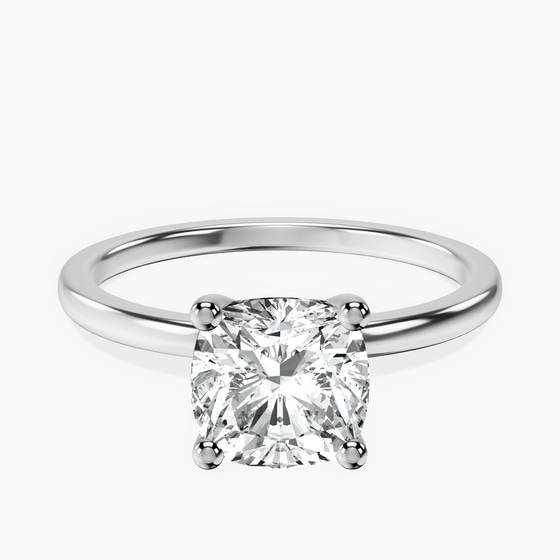 Four Prong Solitaire 1.5mm Lab Diamond Ring front view